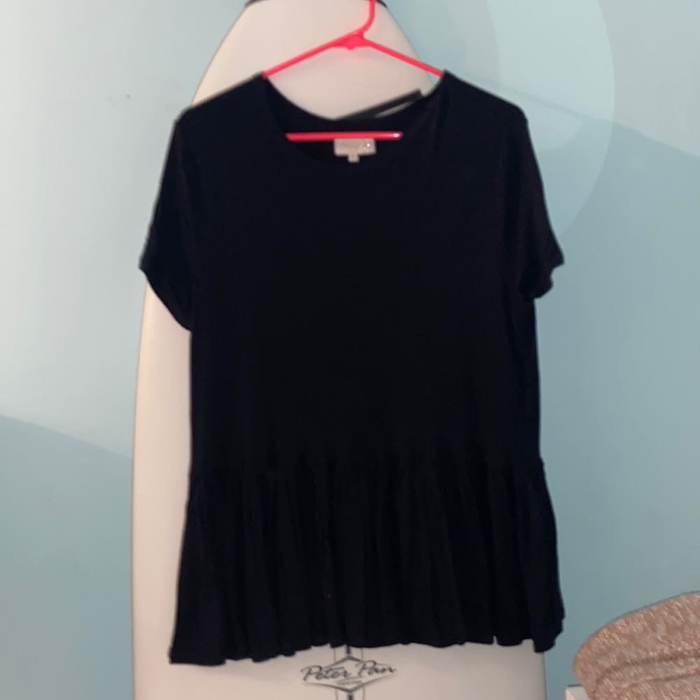 Black Ruffle Tee